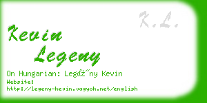 kevin legeny business card
